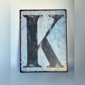 Metal Decorative Letter K - Initial K - EUC
